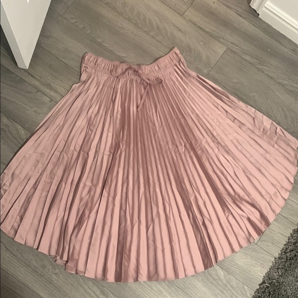 Club Monaco Blush Pleated Midi Skirt - Picture 3 of 5